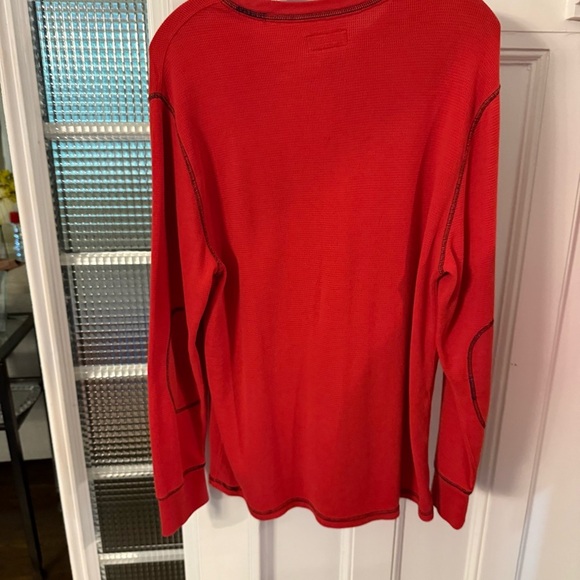 Polo Ralph Lauren Waffle Knit Shirt Mens Sz XL USA flag Red Long Sleeve - Picture 4 of 8